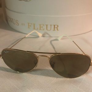 Light Brown and Gold Ray Bans